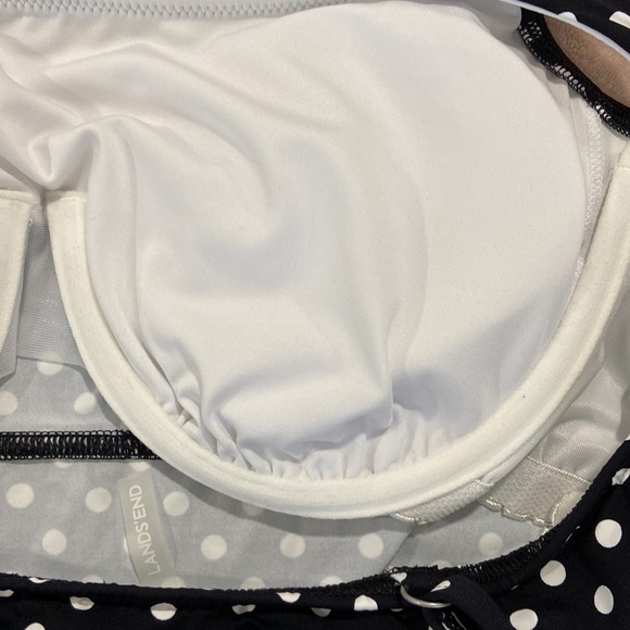 Lands’ End Polka Dots Tankini Swim Top Women Size 14L - Picture 8 of 10